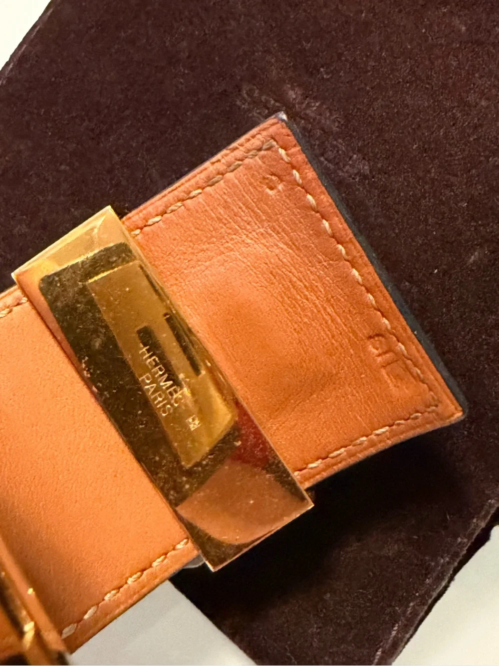 Hermes chocolate brown Collier de chien CDC Bracelet with Gold Hardware